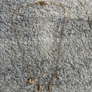 Gold Color Mary Letter Necklace 18 inch